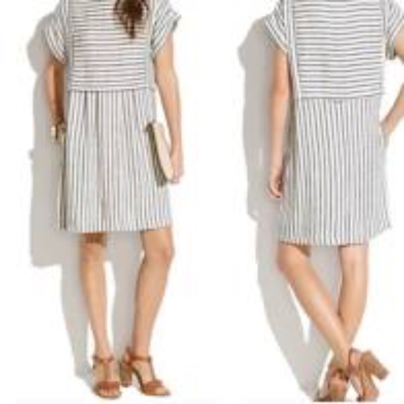 Madewell Dresses & Skirts - Madewell casual Mini Dress  Cream and Navy Small